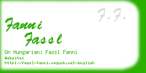 fanni fassl business card